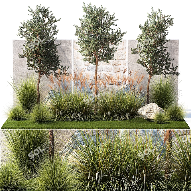 Lush Landscape Plant Collection 3D model image 1