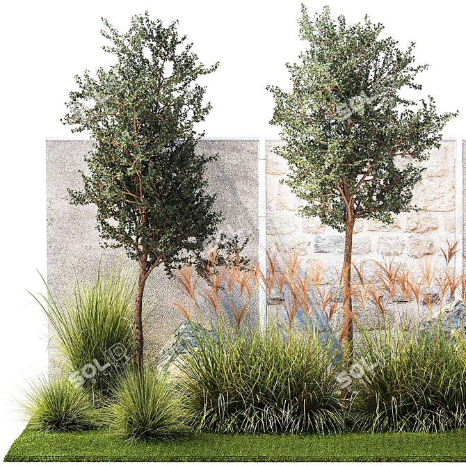 Lush Landscape Plant Collection 3D model image 2