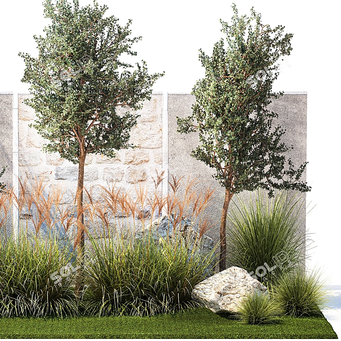 Lush Landscape Plant Collection 3D model image 6