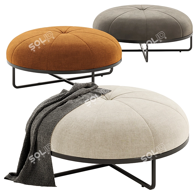 Elegant Bond Ottoman in Trio 3D model image 1