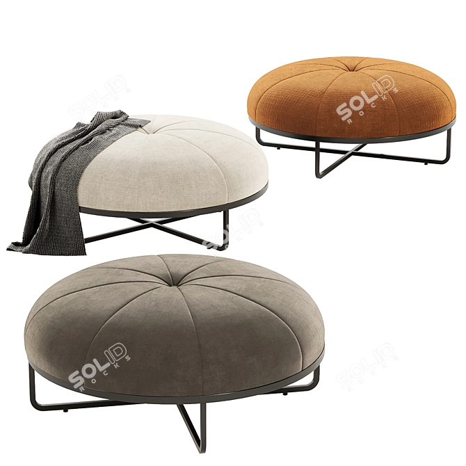 Elegant Bond Ottoman in Trio 3D model image 2