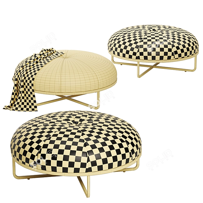 Elegant Bond Ottoman in Trio 3D model image 4