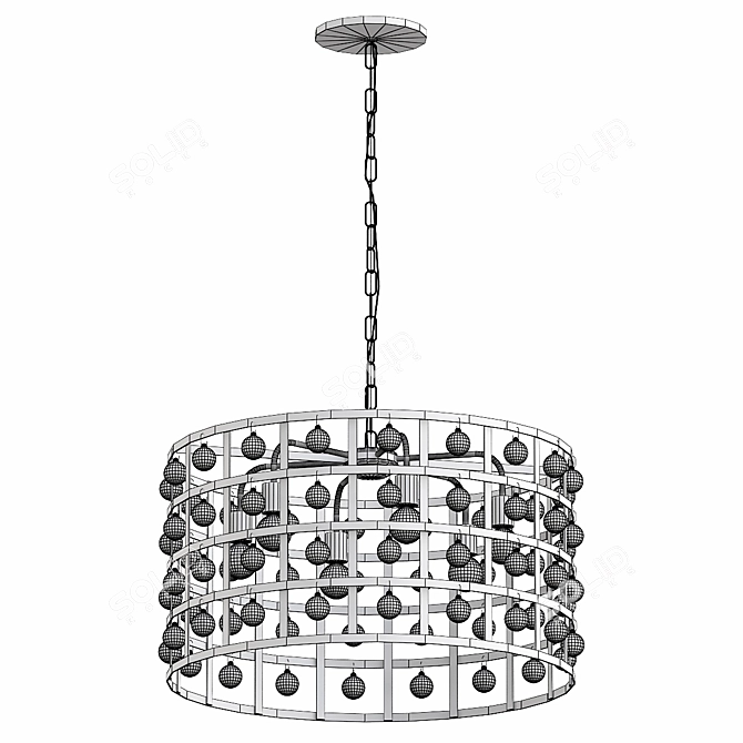 Elegant Round Chandelier, 3D Model 3D model image 3