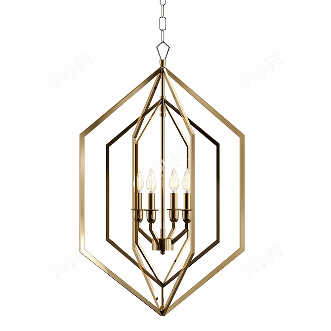 Hemisphere Prism Chandelier VRay Modeller 3D model image 1