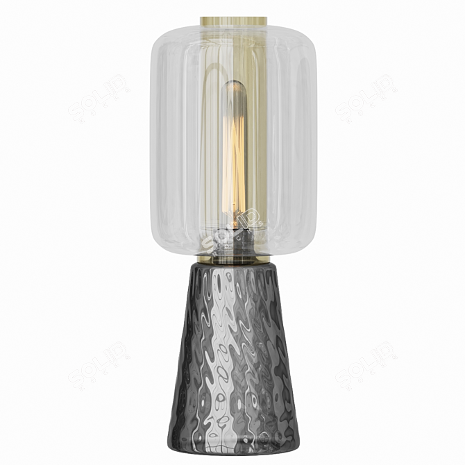 Elegant Smoky Gray Glass Lamp 3D model image 1