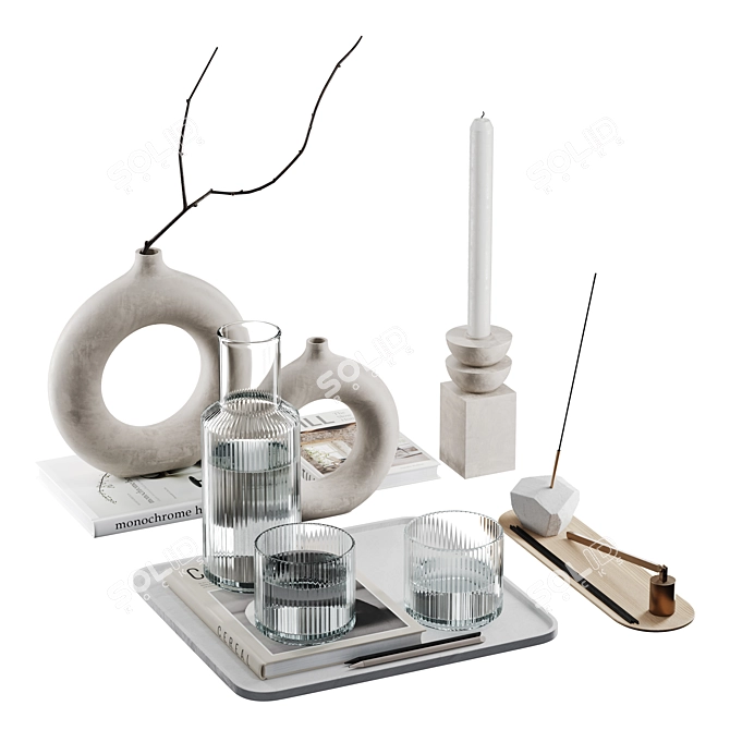 Modern Minimalist Decor Set - Sculptural Elements 3D model image 1