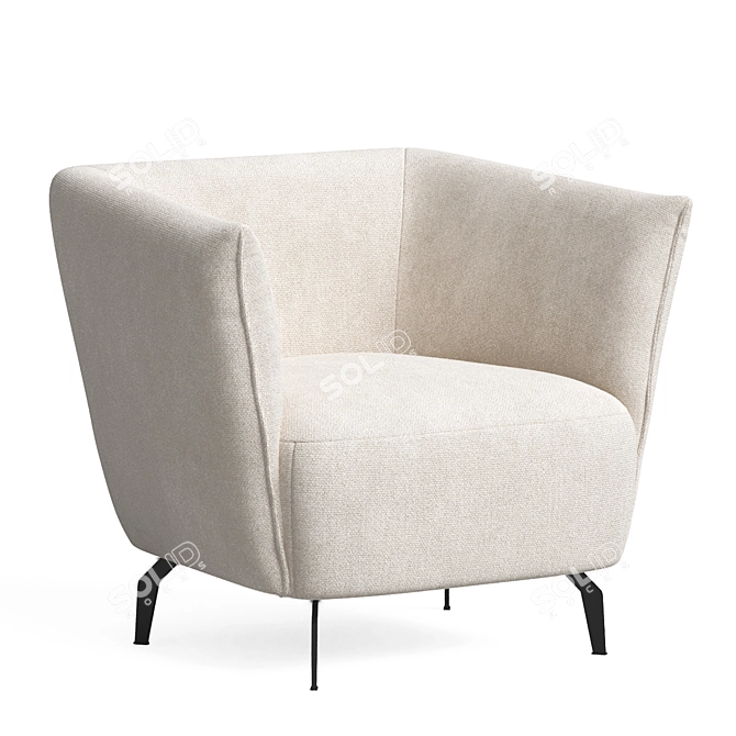 Sustainable Recycled Fabric Armchair 3D model image 1