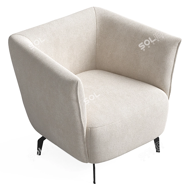 Sustainable Recycled Fabric Armchair 3D model image 3