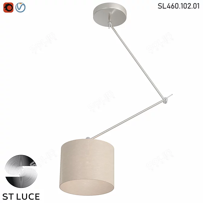 Modern Chrome Ceiling Light Fixture 3D model image 1