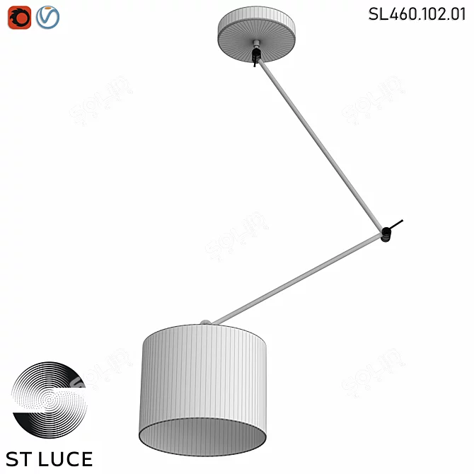 Modern Chrome Ceiling Light Fixture 3D model image 2