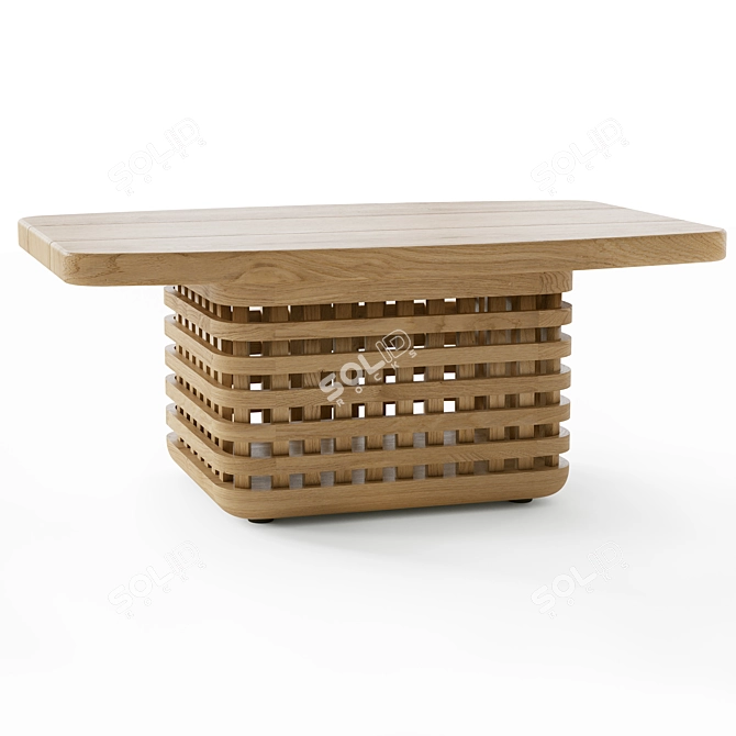 Modern Teak Side Table Furniture 3D model image 1