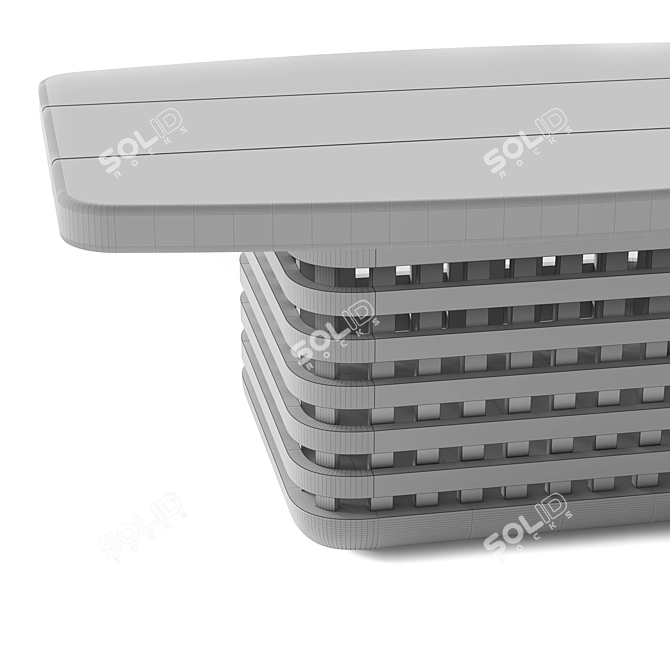 Modern Teak Side Table Furniture 3D model image 4