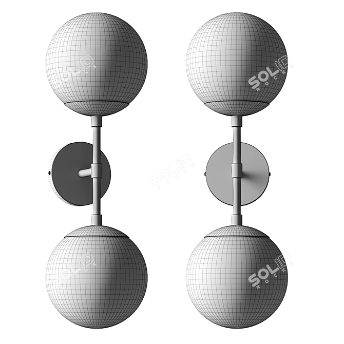 Frosted Glass Globe Wall Sconce 3D model image 3