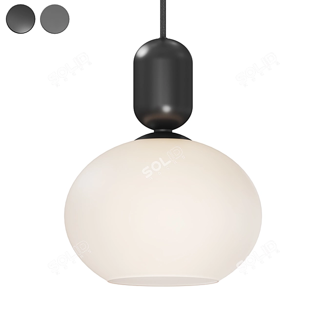 Modern Black Metal Pendant Light 3D model image 1