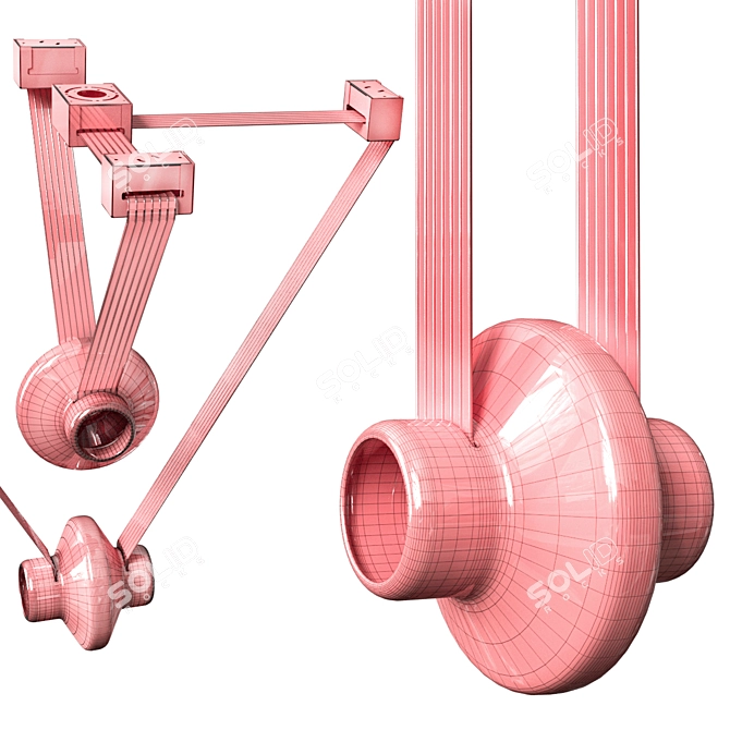 Frosted Amber Pendant Light 3D model image 5