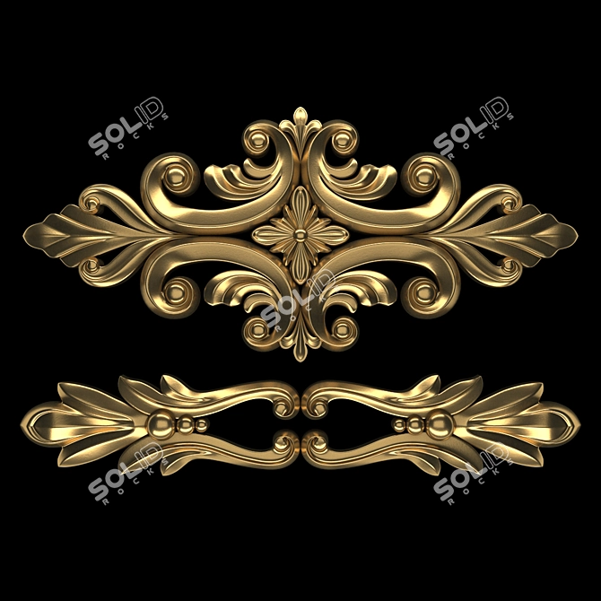 3D Max Ornament Model Gold 3D model image 1