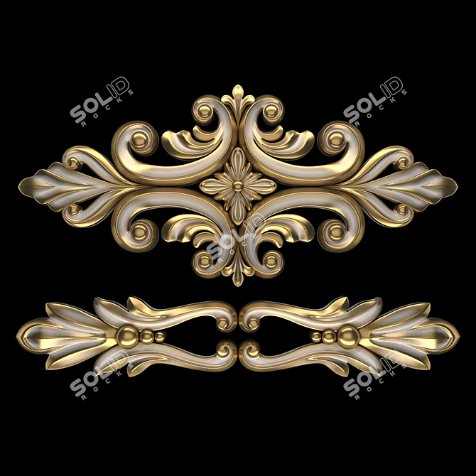 3D Max Ornament Model Gold 3D model image 2