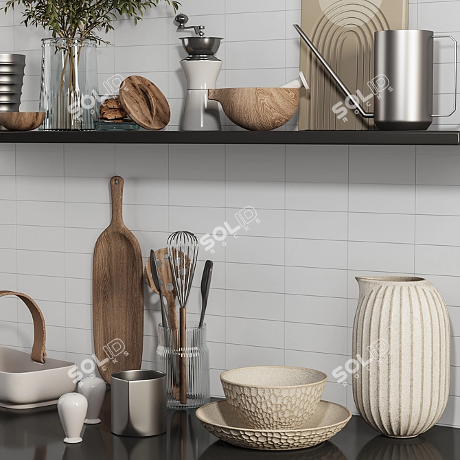 High-Quality Kitchen Accessories Set 3D model image 2