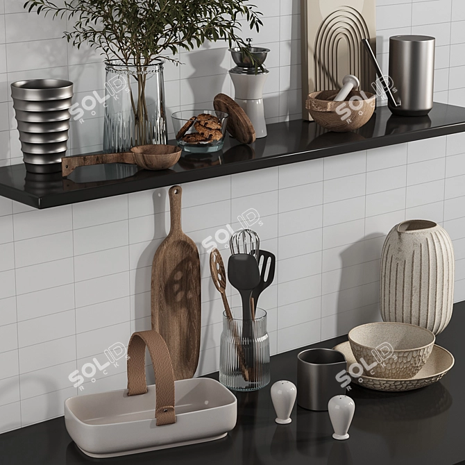 High-Quality Kitchen Accessories Set 3D model image 3