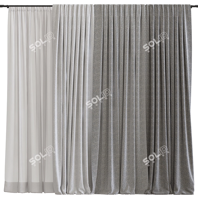 Modern Mesh Curtain Design 3D model image 1