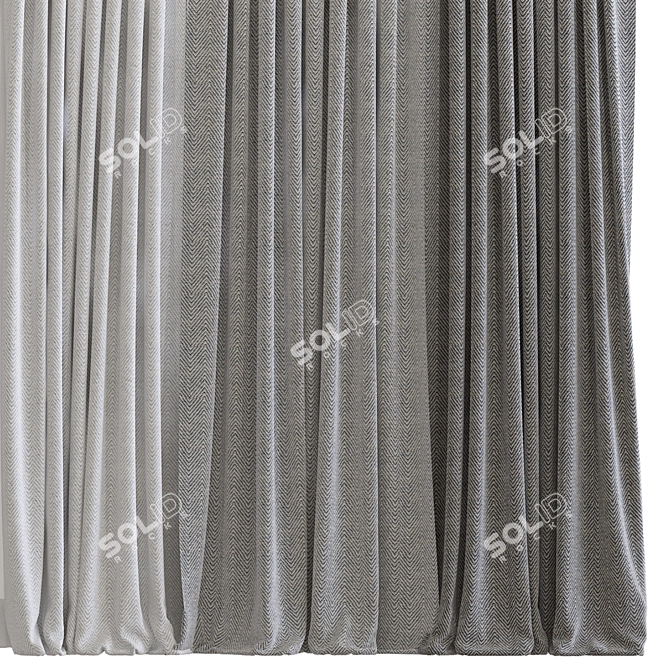 Modern Mesh Curtain Design 3D model image 2