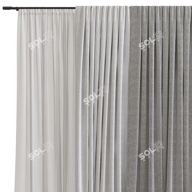 Modern Mesh Curtain Design 3D model image 3