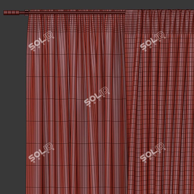 Modern Mesh Curtain Design 3D model image 5