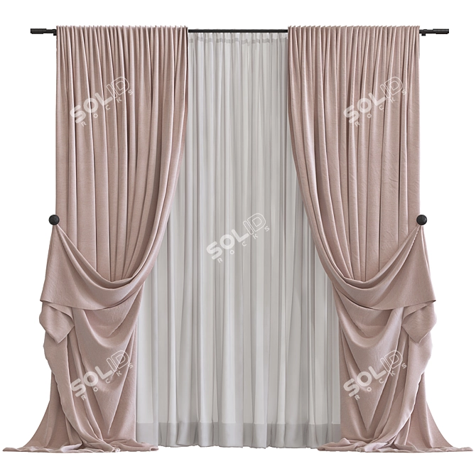 Revamped and Retopologized Curtain 3D model image 1