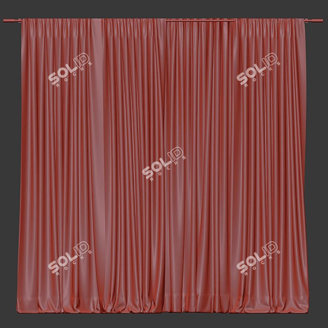 Geometric Design Curtain Panel 3D model image 4