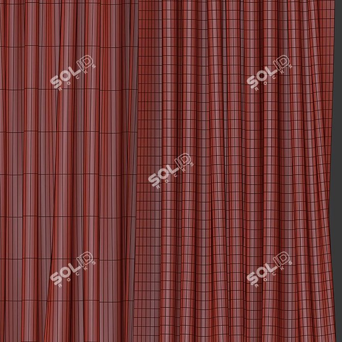 Geometric Design Curtain Panel 3D model image 5