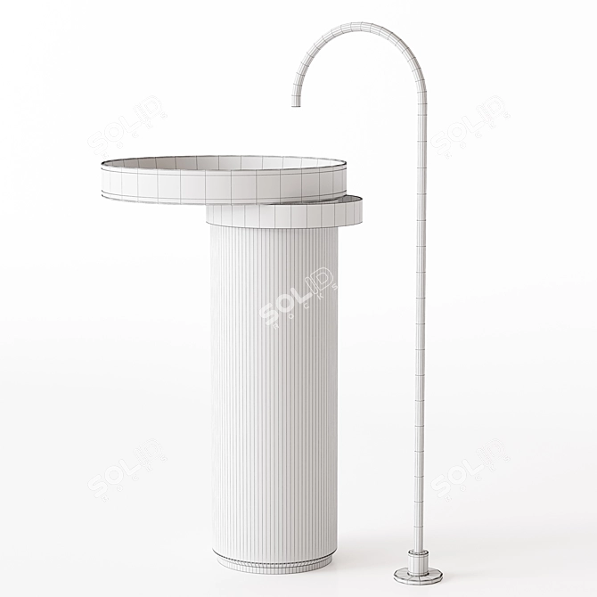 Modern Freestanding Wash Basin. 3D model image 5