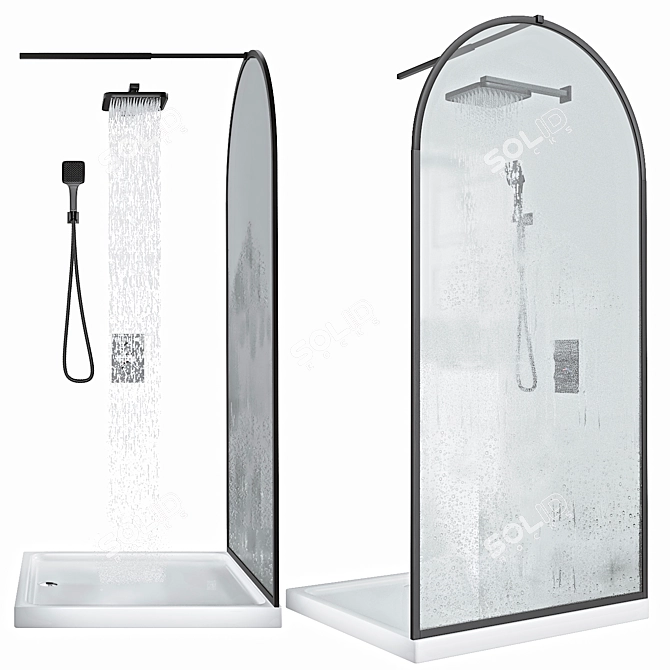 ABBER Shower Enclosure Set 3D model image 1