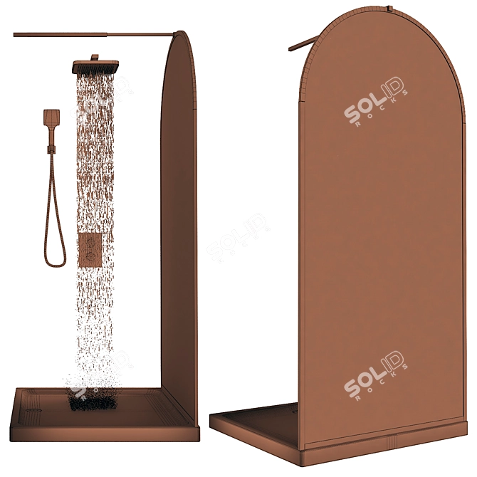 ABBER Shower Enclosure Set 3D model image 5