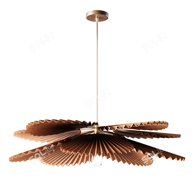 Pleated Palm Leaf Pendant Light 3D model image 3