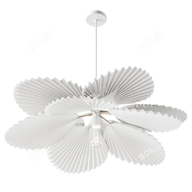 Pleated Palm Leaf Pendant Light 3D model image 4