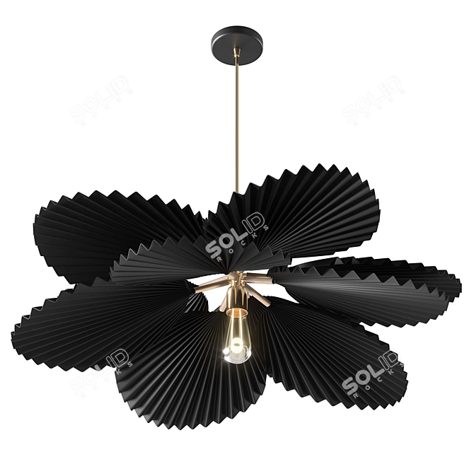 Pleated Palm Leaf Pendant Light 3D model image 5