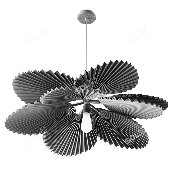 Pleated Palm Leaf Pendant Light 3D model image 6