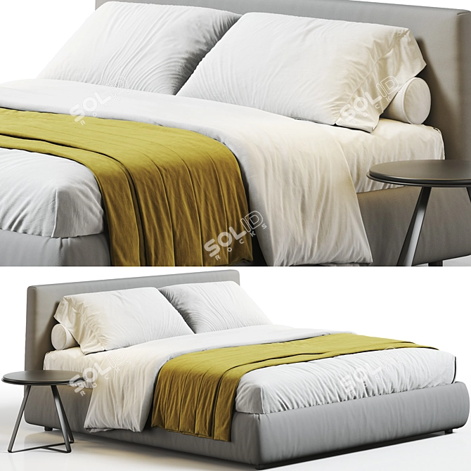 Modern Merkurio Bed 3D Model 3D model image 1