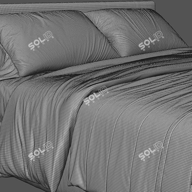 Modern Merkurio Bed 3D Model 3D model image 3