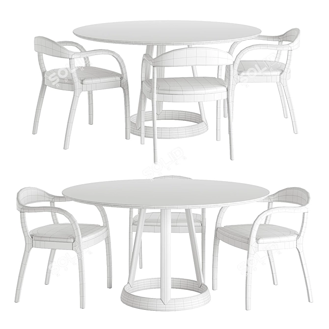 Modern Dining Set Greeny Timeless 3D model image 4