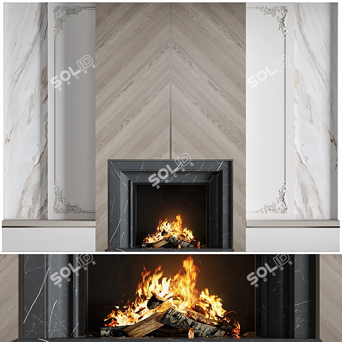 High Quality Fireplace 3D Model 3D model image 1