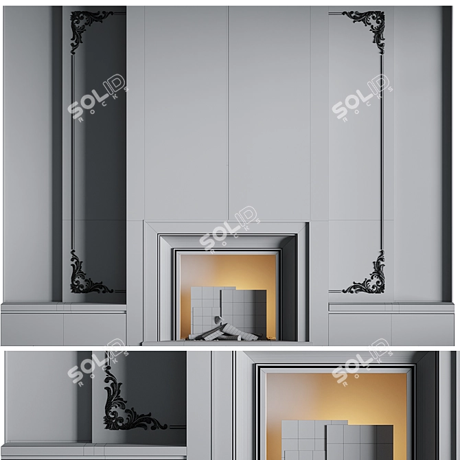 High Quality Fireplace 3D Model 3D model image 6