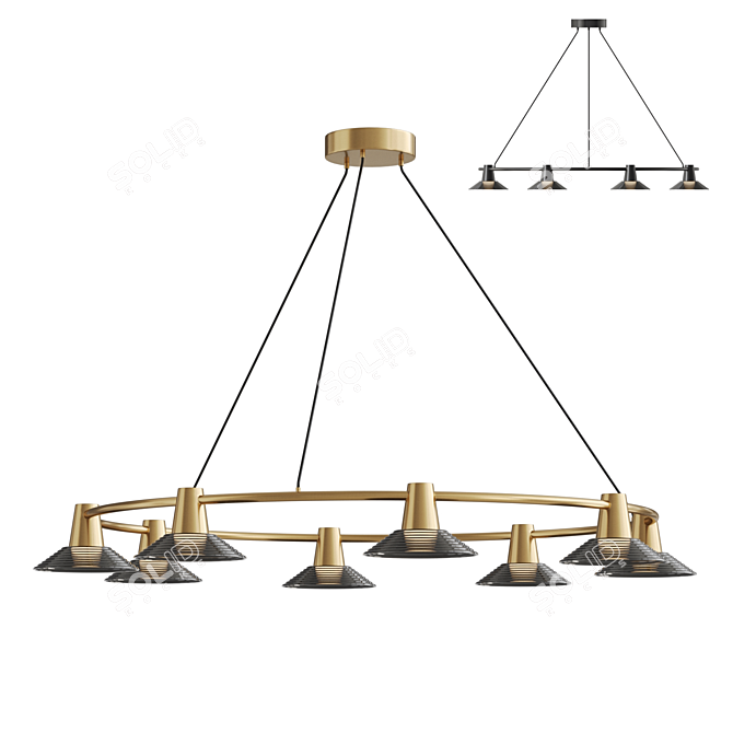 Modern Sphere Wall Lighting Fixture 3D model image 1