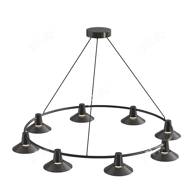 Modern Sphere Wall Lighting Fixture 3D model image 2