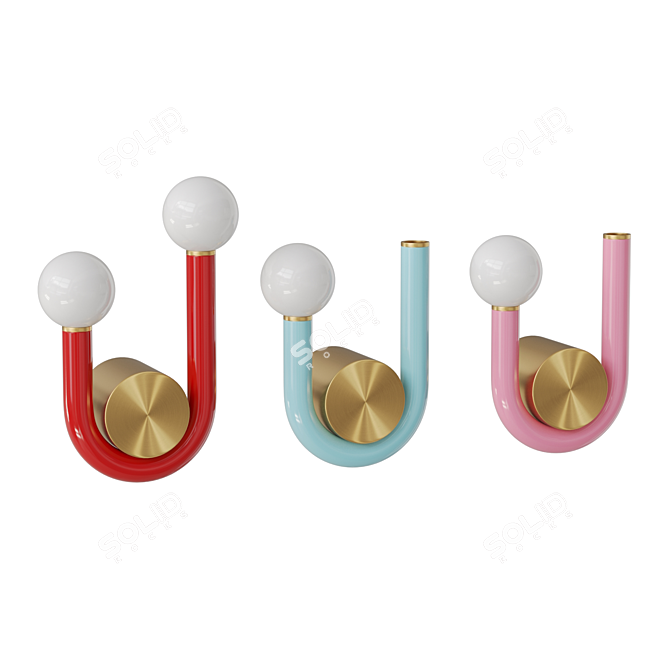 Modern Sphere Wall Lighting Fixture 3D model image 6