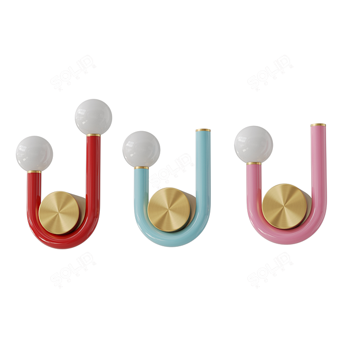 Modern Sphere Wall Lighting Fixture 3D model image 7