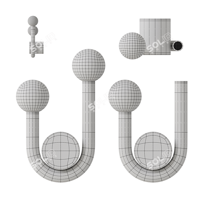 Modern Sphere Wall Lighting Fixture 3D model image 9