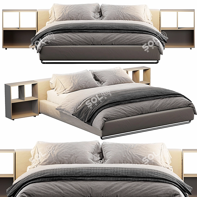 Flexform Groundpiece Bed 3D Model 3D model image 1