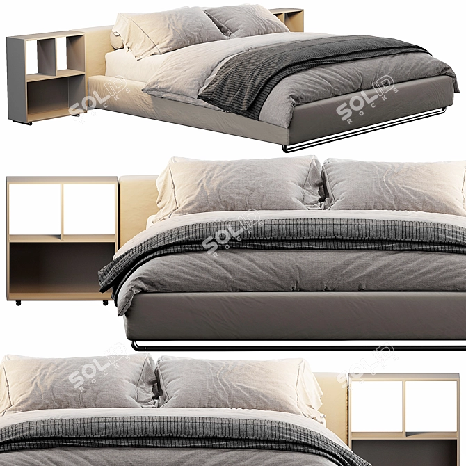 Flexform Groundpiece Bed 3D Model 3D model image 4