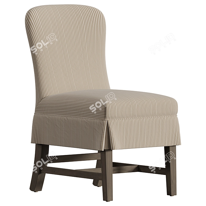 Ticking Stripe Dining Chair 3D model image 1